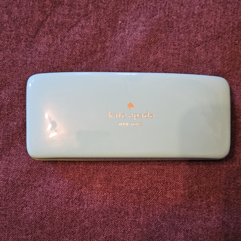 kate spade yellow and light mint eyeglass case - Picture 2 of 8